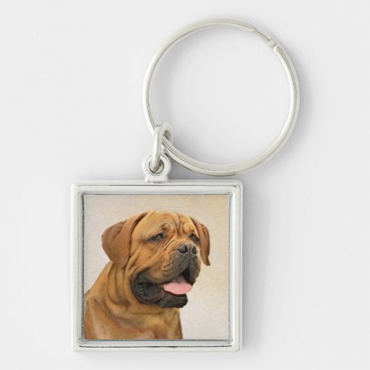 Dogue de Bordeaux Painting - Cute Original Dog Art Sleutelhanger (Voorkant)