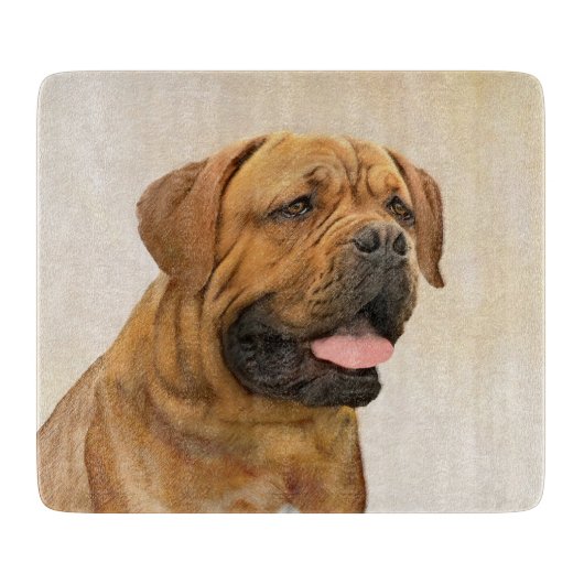 Dogue de Bordeaux Painting - Cute Original Dog Art Snijplank (Voorkant)