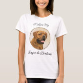 Dogue de Bordeaux Painting - Cute Original Dog Art T-shirt (Voorkant)