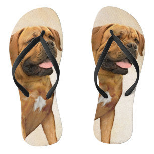 Dogue de Bordeaux Painting - Cute Original Dog Art Teenslippers