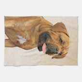 Dogue de Bordeaux Painting - Cute Original Dog Art Theedoek (Horizontaal)