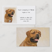 Dogue de Bordeaux Painting - Cute Original Dog Art Visitekaartje (Voorkant / Achterkant)