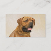 Dogue de Bordeaux Painting - Cute Original Dog Art Visitekaartje (Achterkant)