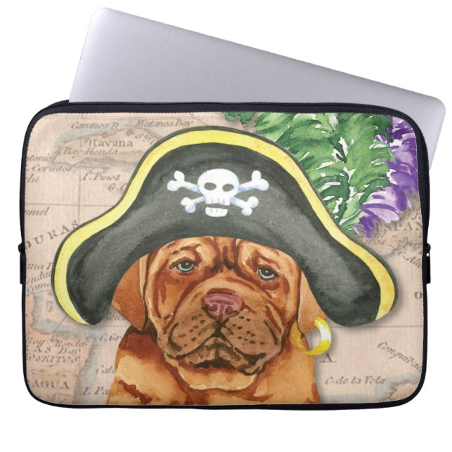 Dogue de Bordeaux Pirate-laptophoes Laptop Sleeve (Voorkant)