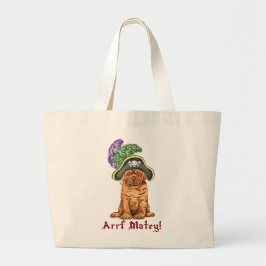 Dogue de Bordeaux Pirate Large Canvas tas (Voorkant)