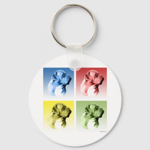 Dogue de Bordeaux Pop Kunst Sleutelhanger