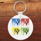 Dogue de Bordeaux Pop Kunst Sleutelhanger (Voorkant)