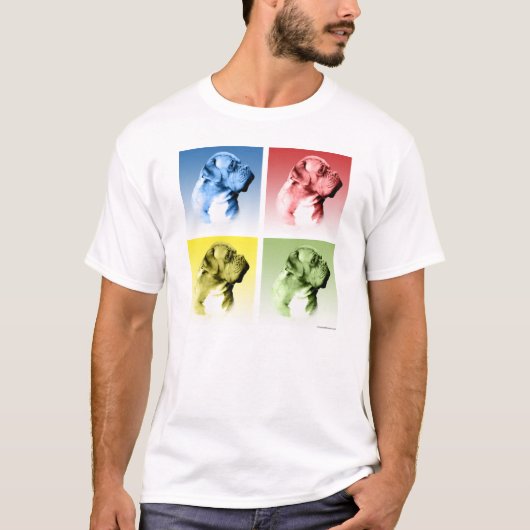 Dogue de Bordeaux Pop Kunst T-shirt (Voorkant)