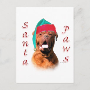Dogue de Bordeaux Santa Paws Feestdagenkaart