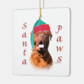 Dogue de Bordeaux Santa Paws Keramisch Ornament (Links)