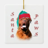 Dogue de Bordeaux Santa Paws Keramisch Ornament (Achterkant)