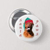 Dogue de Bordeaux Santa Paws Ronde Button 5,7 Cm (Voorkant /achterkant)
