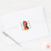 Dogue de Bordeaux Santa Paws Ronde Sticker (Envelop)