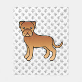 Dogue De Bordeaux Schattige Cartoon Hond Fleece Deken (Voorkant)