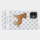Dogue De Bordeaux Schattige Cartoon Hond & Naam Case-Mate iPhone Case (Achterkant (horizontaal))
