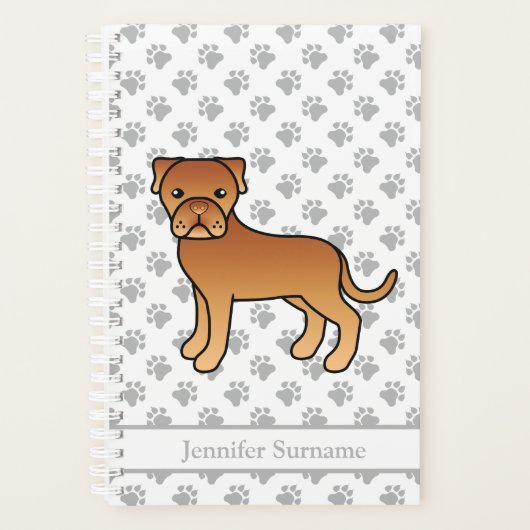 Dogue De Bordeaux Schattige Cartoonhond & Tekst Planner (Voorkant)