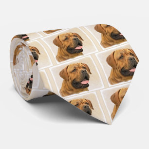 Dogue de Bordeaux Schilderij - Cute Originele Hond Stropdas