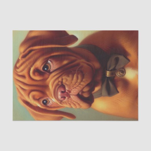 Dogue de Bordeaux Schilderij Tissuepapier (Voorkant)