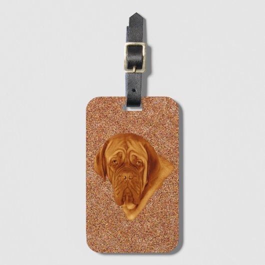 Dogue De Bordeaux Sooky Face Dog Bagagelabel (Voorkant (verticaal))