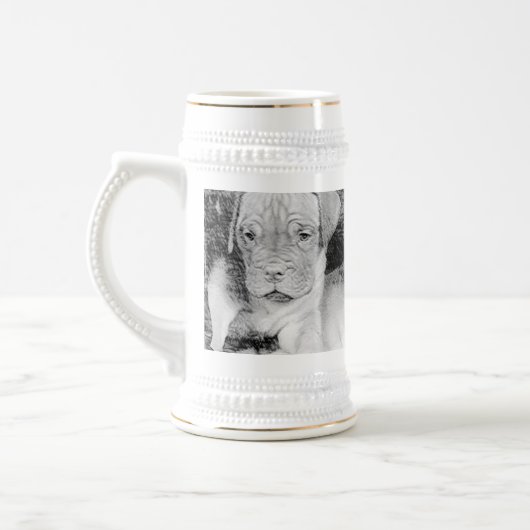 Dogue de bordeaux stein bierpul (Links)