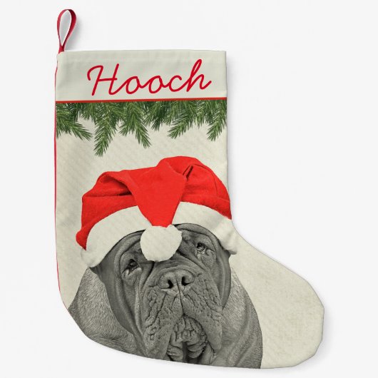 Dogue de Bordeaux Style Kleine Kerstsok (Voorkant)