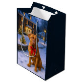 Dogue de Bordeaux Vakantie Medium Cadeauzakje (Voorkant Gekanteld)
