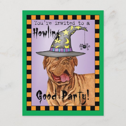 Dogue de Bordeaux Witch Invitation (Voorkant)