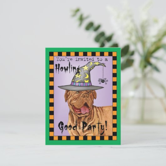 Dogue de Bordeaux Witch Invitation (Staand voorkant)