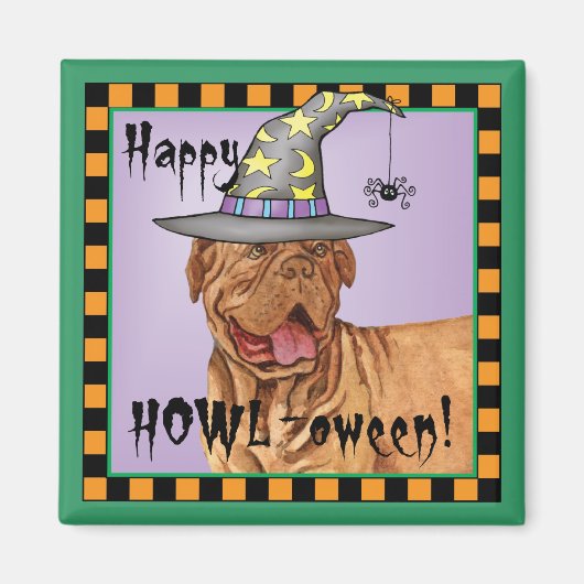 Dogue de Bordeaux Witch Magneet (Voorkant)