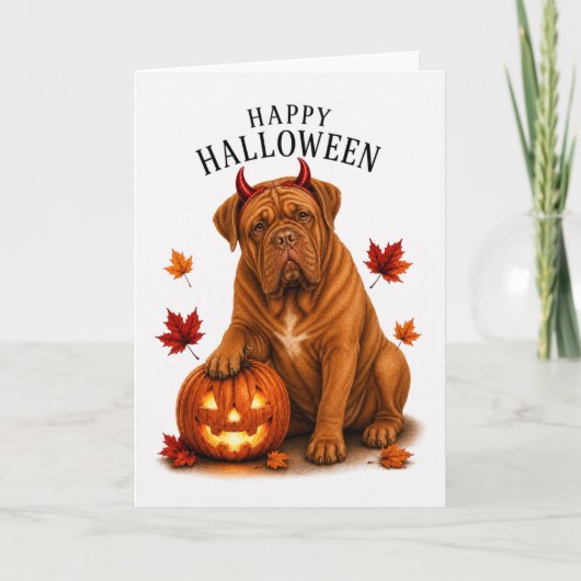 Dogue du Bordeaux Duivels Hond Kaart (Voorkant)