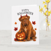 Dogue du Bordeaux Duivels Hond Kaart (Gele Bloem)