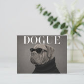 Dogue du Bordeaux Luxe Mode Redactioneel Briefkaart (Staand voorkant)