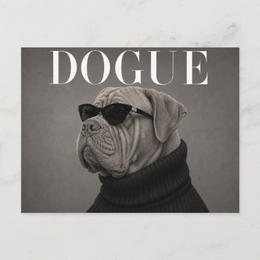Dogue du Bordeaux Luxe Mode Redactioneel Briefkaart (Voorkant)