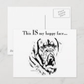 Dogue Happy Face Briefkaart (Voorkant / Achterkant)