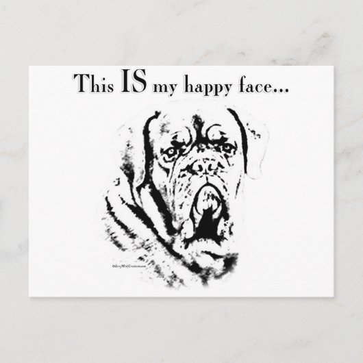 Dogue Happy Face Briefkaart (Voorkant)