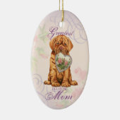 Dogue Heart Mam Keramisch Ornament (Rechts)