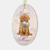 Dogue Heart Mam Keramisch Ornament (Links)