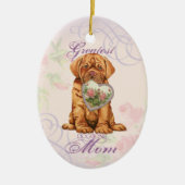 Dogue Heart Mam Keramisch Ornament (Voorkant)