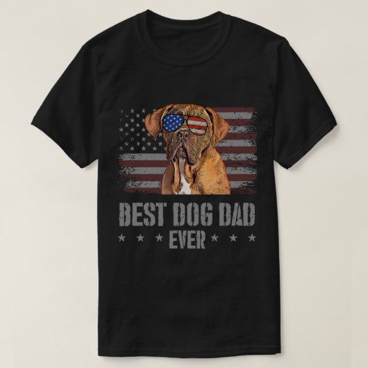 Dogues de Bordeaux Best Dog Dad Oog Retro USA Ame T-shirt (Design voorkant)