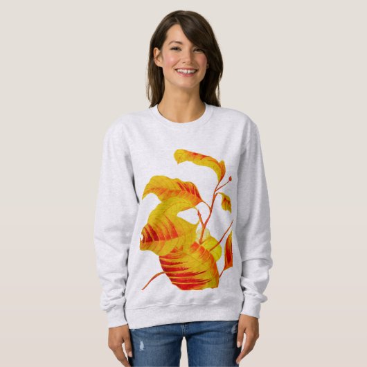 Dogwood Bladeren op een Sweatshirt (Voorkant volledig)