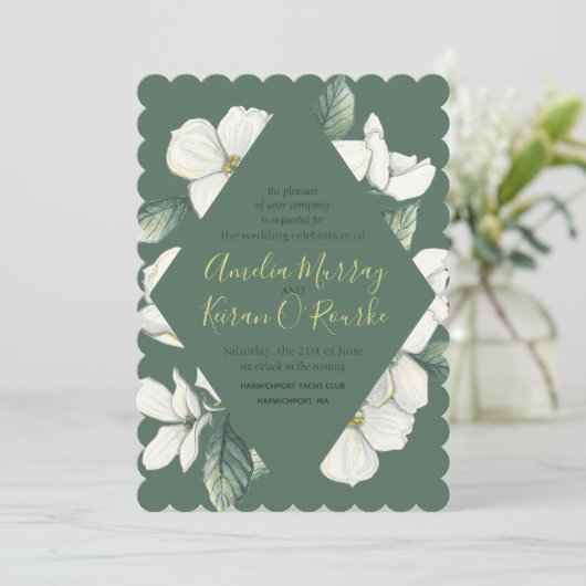 Dogwood Blooms, Huwelijksuitnodiging Kaart (Staand voorkant)