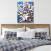 Dogwood Blossom Canvas Afdruk (Insitu (Slaapkamer))