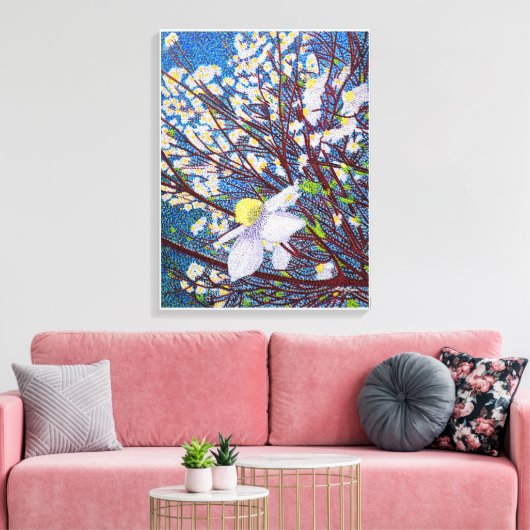 Dogwood Blossom Canvas Afdruk (Insitu (Woonkamer))