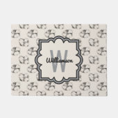 Dogwood Blossom Pattern in Ecru Personalized Deurmat (Voorkant)