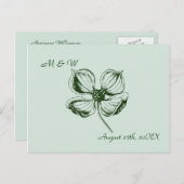 Dogwood Blossom Wedding Save the Date Briefkaart (Voorkant / Achterkant)