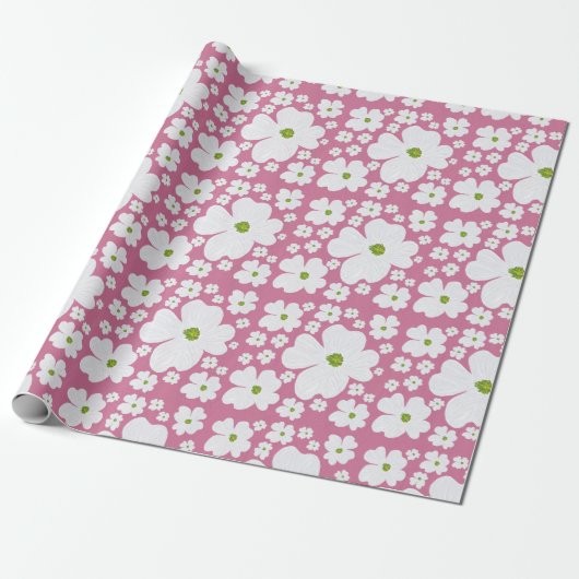 Dogwood Design Wrapping Paper Cadeaupapier (Uitgerold)