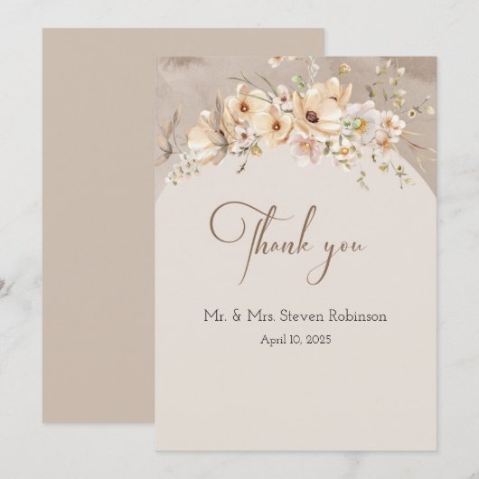 Dogwood Dreams Wedding Dank u kaart (Voorkant / Achterkant)