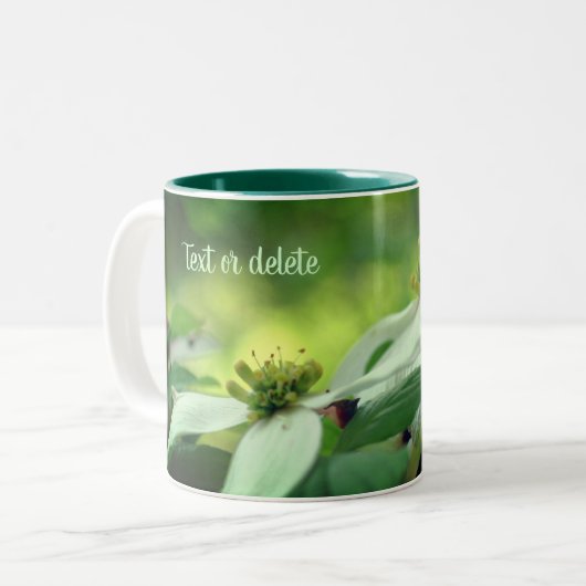 Dogwood Flower Blossom Pair Personalized Tweekleurige Koffiemok (Voorkant links)