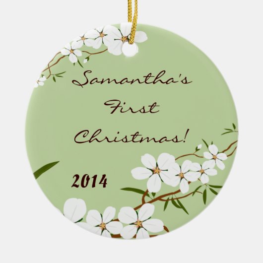 Dogwood Flower Floral Personalized Name Ornament (Voorkant)