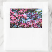 Dogwood Flowering roze Rechthoekige Sticker (Tas)